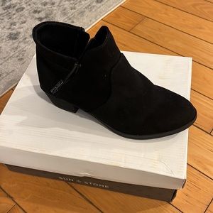 Sun & Stone Black Ankle Booties